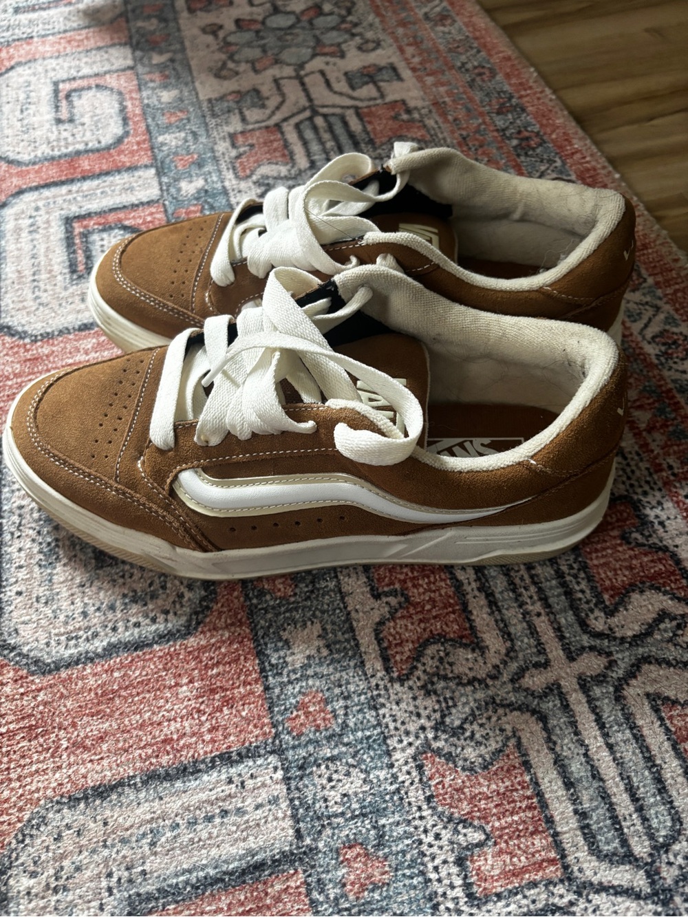 Vans Brown Suede Old Skool Sneakers with White Stripe